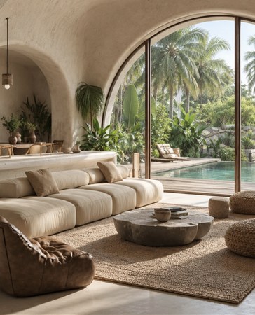 Arched living room
