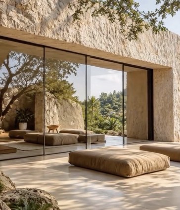 Stone and glass living